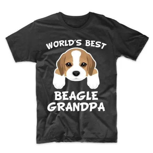 Beagle Nonno T Shirt Best Dog Granddog Del Mondo Maniche Lunghe O Corte