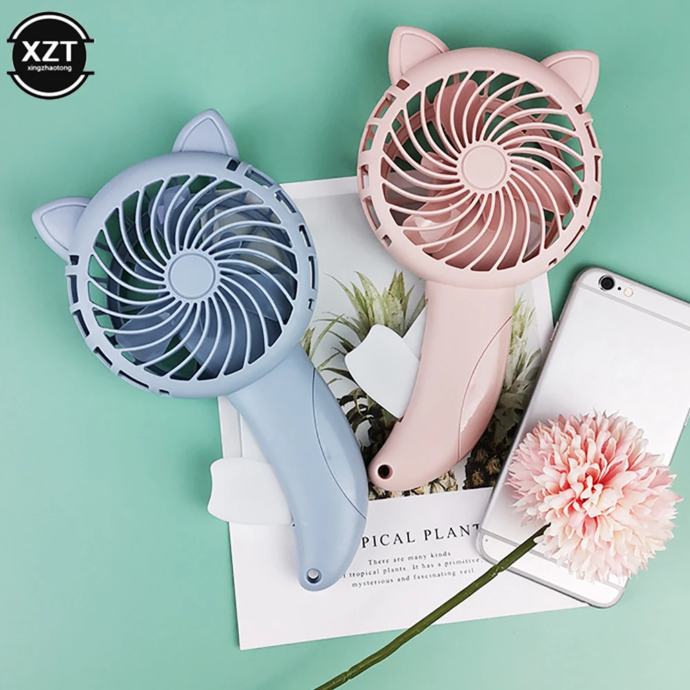 Portable Hand Pressure Fan Mini Handheld Fan Without Battery Cartoon Summer Air Cooler Travel Home Learning