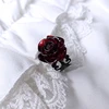 Red Rose Gothic Victorian Rings Adjustable Finger Rings Goth Trendy Flower Open Rings Halloween Party Jewelry Wedding 3