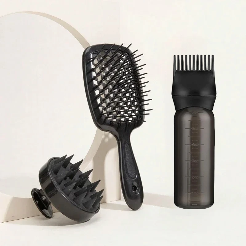 Hair Oil Applicator Bottle 1-4pcs Hair Oil Dispenser Bottle Root Comb Applicator For Hair Oil Reusable Scalp Massager Shampoo Brush Dye Tool hair dye applicator bottle