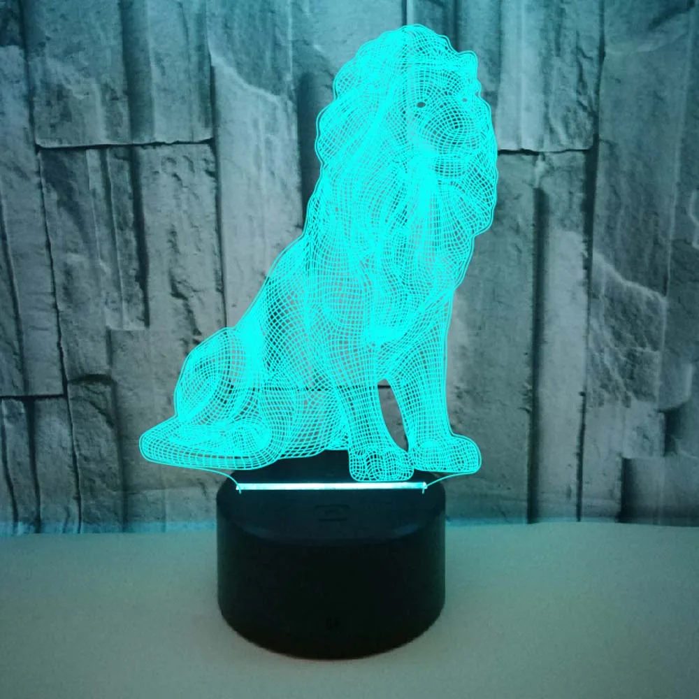 Nighdn Lion 3D Lamp Creative Desktop Bedroom Night Light LED Acrylic Remote Control Table Lamp Birthday Xmas Gifts Room Decor night lamp