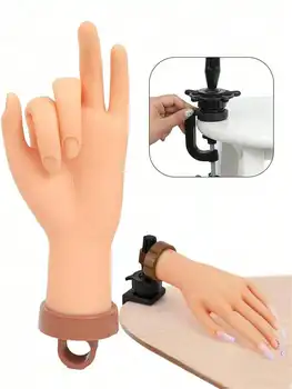 Le principianti di nail art utilizzano modelli di mani finte con placche per unghie inseribili, dita pieghevoli, espositori e mani in gomma.
