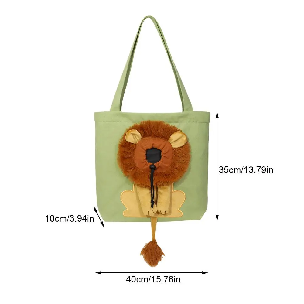 Fashion Lion-shaped Shoulder Bag Breathable Can Be Exposed Pet Canvas Bag For Cats And Dogs Tote Small Pet