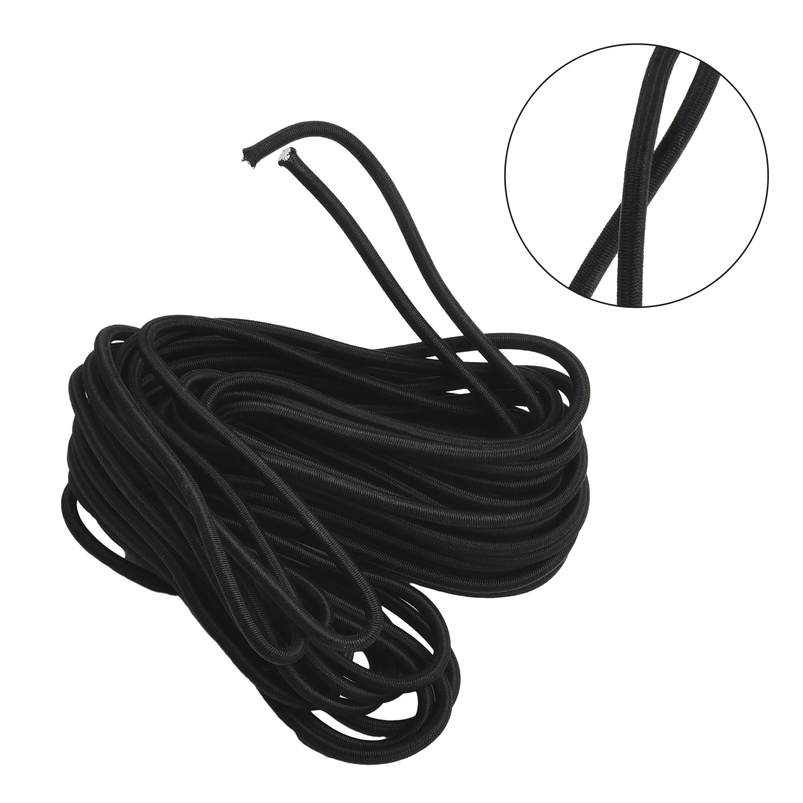 

Practical Bungee Rope Cord Black Orange Boats Bungee Rope Elastic Rope Functional Kayaks Outdoor Sports Polyester