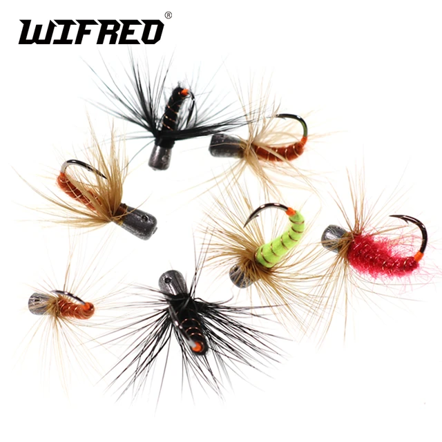 6PCS 1g 0.8g 0.5g 0.3g Weighted Buggy Worm Fly Ice Fishing Lure Jigs Fast  Sinking Nymph Flies Bait for Winter Northland Fishing - AliExpress