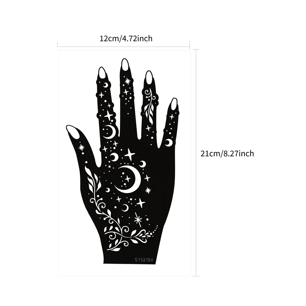 Henna tattoo stencils 2pcs Flower Tattoo Template for Women Hand Body Art Henna Temporary Tattoos for Ramadan Festival