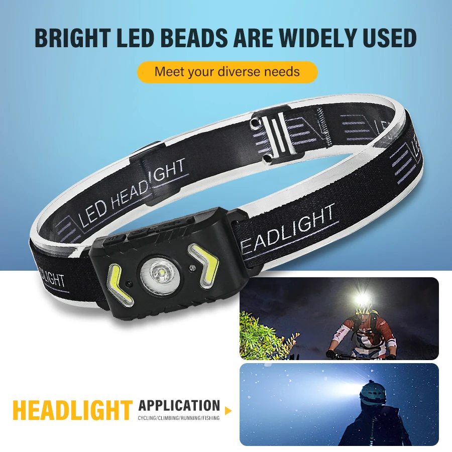 Description Picture 5 of itemMini Intelligent Induction LED Headlamp Built-in Battery Type-C Rechargeable Outdoor Waterproof Camping Fishing Headlight