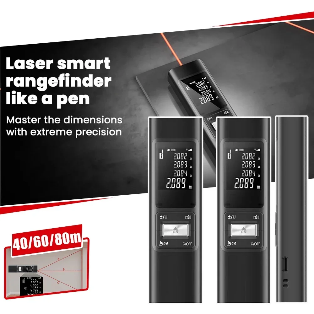 Laser Tape Measure Digital Laser Rangefinder Angle Measure Construction Tool Cross Double Distance Meter Rangefinder