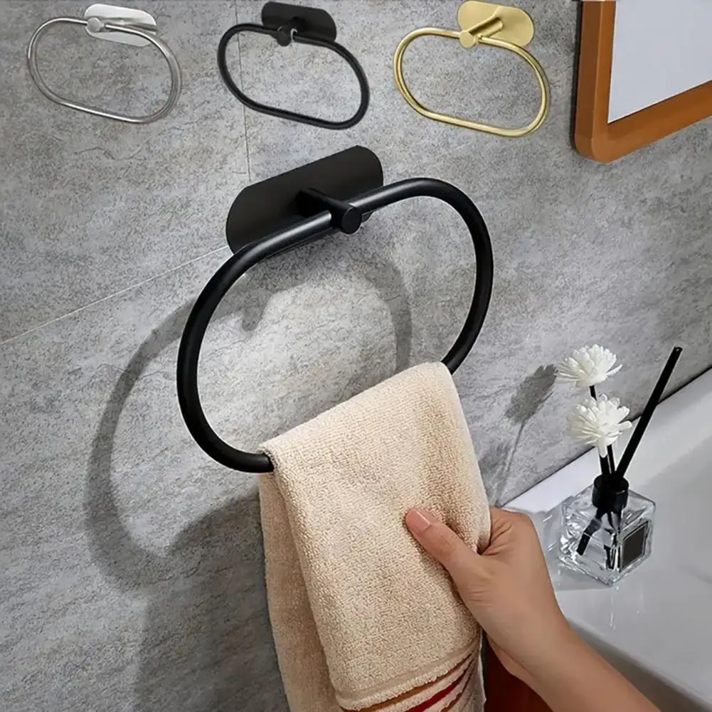 Towel Rack Swivel Rustproof Towel Hanger Ring Heavy Duty Wall Mount Holder Bathroom Kitchen Accessories