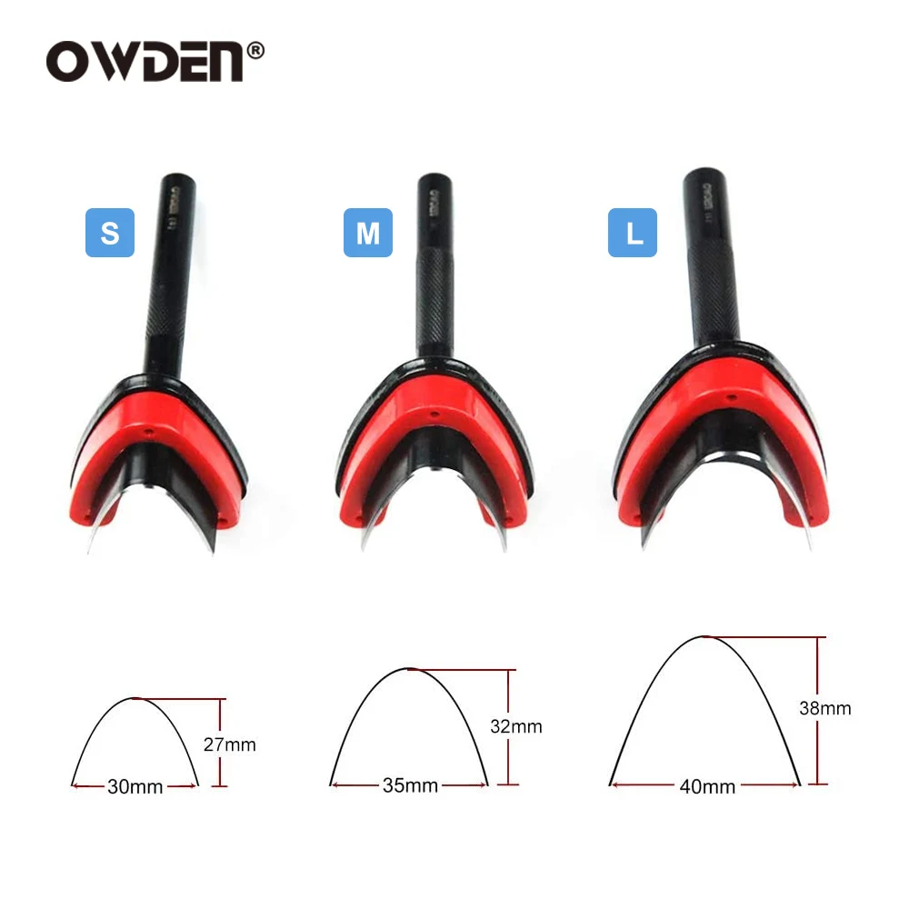 OWDEN 가죽 벨트 엔드 커터 펀치 세트, 날카로운 'V' 모양 커터 펀치 키트, 벨트 가죽 도구 키트, 3 개