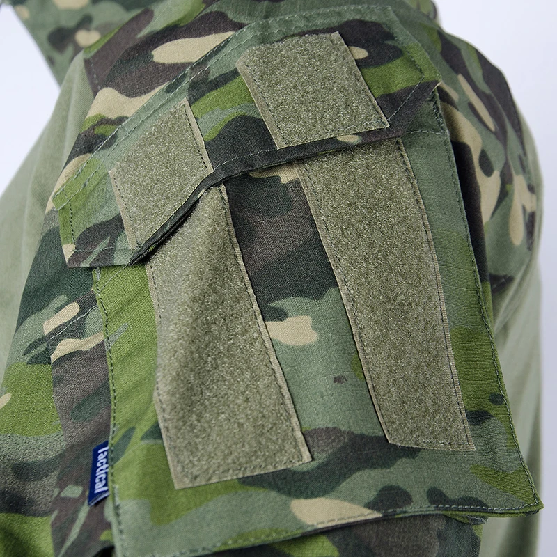 Tactical Suit Man Hunting Clothing Sets BDU Hiking Camouflage Long Sleeve T-shirts Cargo Work Pants combat uniform