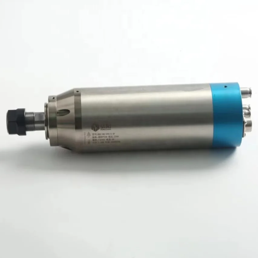 Motore Mandrino Elettrico 2.2 kW (2200W) con Inverter VFD, 4 Cuscinetti, ER20, Raffreddato ad Acqua, 80mm, 220V/380V - Image 4