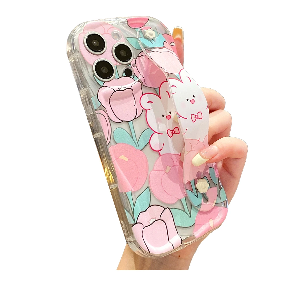 Wrist Strap Rabbit Phone Holder Case