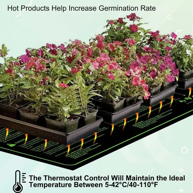 Növényi Fűtő Szőnyeg Hatsebességű Termosztát Időzített Tápláló Üvegházhatású Szőnyegek Beltéri Kerti Csírázáshoz - Image 2