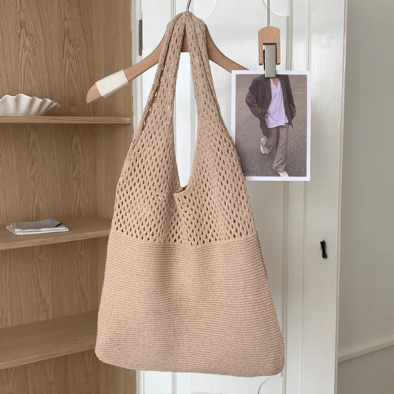 Designer Knitted Handbags Large Capacity Totes Women Pack Summer Beach Bag Big Purses Casual Hollow Woven Shoulder Bags
