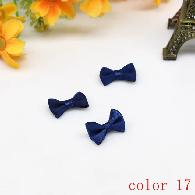 50/100pcs 10mm20mm Small Satin Ribbon Bows Flower Appliques sew Craft
