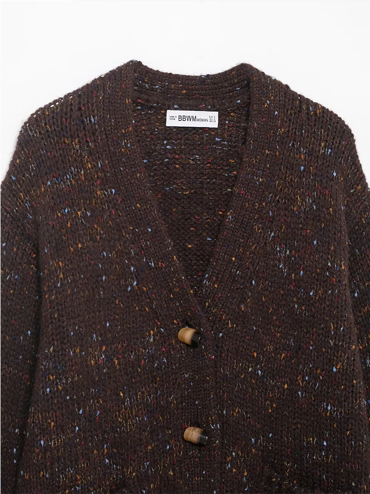 2025 New Women Fashion Knitted Cardigans Long Sleeve Button V-Neck Sweater Cardigan Autumn Winter New Style Outerwear