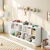 Kids Bookshelf, Bookcase Footboard, Toy Storage Cubby, Children's Toy Shelf, 35.4" L Toy Storage Cabinet, Fit for Children's 4