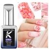 KODIES GEL Flower Glitter Top Coat No Wipe Gel Nail Polish 2 IN 1 Clear Pink Topcoat Long Lasting Strong Manicure Gel Varnishes 6