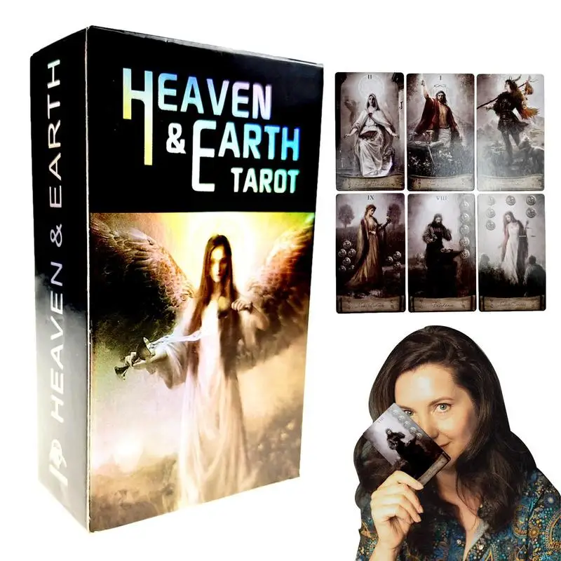 

English Tarot Cards Divination Game Heaven & Earth Tarot Decks 78 Cards Future Telling Board Game For Beginners Party Supply