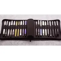 Gray KACO Fountain Pen Case 20 Slots Gray Canvas Pen Pouch Pencil Case Bag Storage for 20 Pens Waterproof Office Business Style 2
