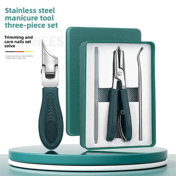 25 ° Set tagliaunghie con bordo inclinato Design antispruzzo con becco d'aquila Pedicure professionale Strumenti per unghie incarnite spesse Acciaio inossidabile 1