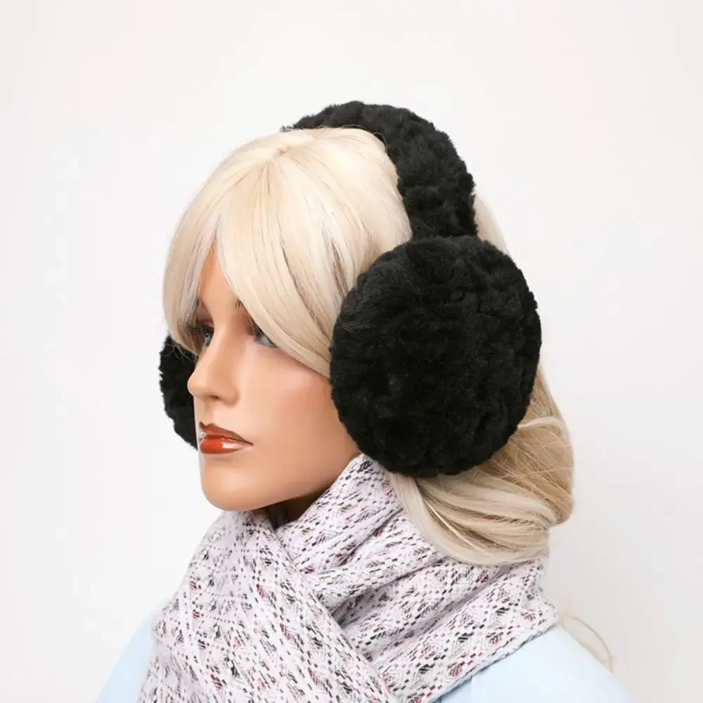Fashion Warm Plush Ear Warmer Solid Color Foldable Folding Earflap Ear Protection Thickened Winter Earmuffs Outdoor
