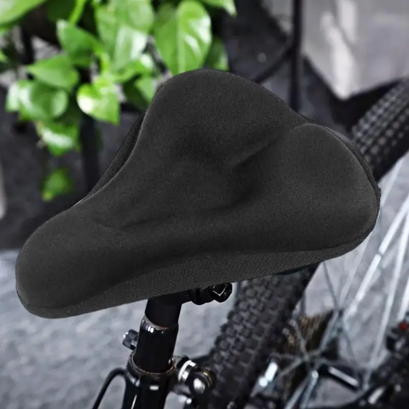 bicycle Seat Cushion Soft Saddle Pad Cycling Comfortable Seat Shock Absorbing Cushion Silicone Pad for Indoor Outdoor Cycling