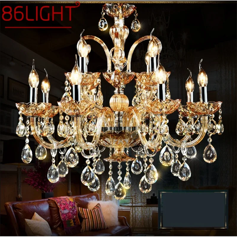 

86LIGHT Luxury Candle Chandelier Modern Amber LED Lighting Creative Decorative Fixtures For Home Living Dining Room Bedroom