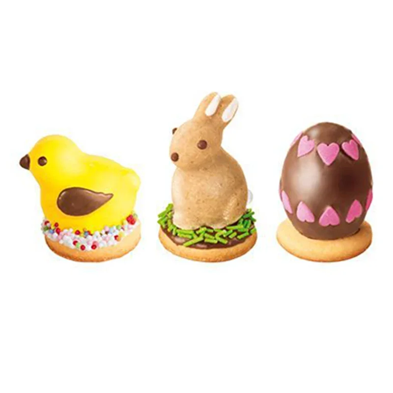 4Pcs/Set Christmas Cookie Mould Easter Mould For Filled Cookies Easter Plastic Bunny/Egg Moulds Cookie Tools