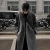 Autumn New Coats Loose Mid Length Over Knee Thin Windbreaker Handsome Shoulder Padded Suit Jacket for Men Trench Coat 2