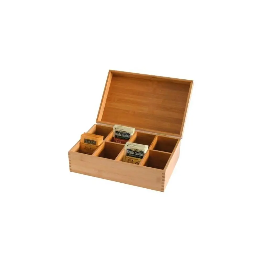 

Bamboo Tea Box 8 Compartment Jewel Keepsake Jewelry Gift Organizer Display