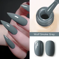 MAYCHAO Cherry Red Glossy Gel Nail Polish - 12ml Semi - Permanent Soak Off UV LED Frosted Finish (Wolf Smoke Gray)