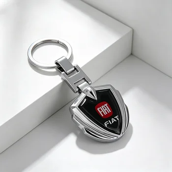 Portachiavi con Logo Auto per Fiat Grande Punto Astra Bravo Panda Tipo Stilo Freemont, Accessori per Chiavi Auto