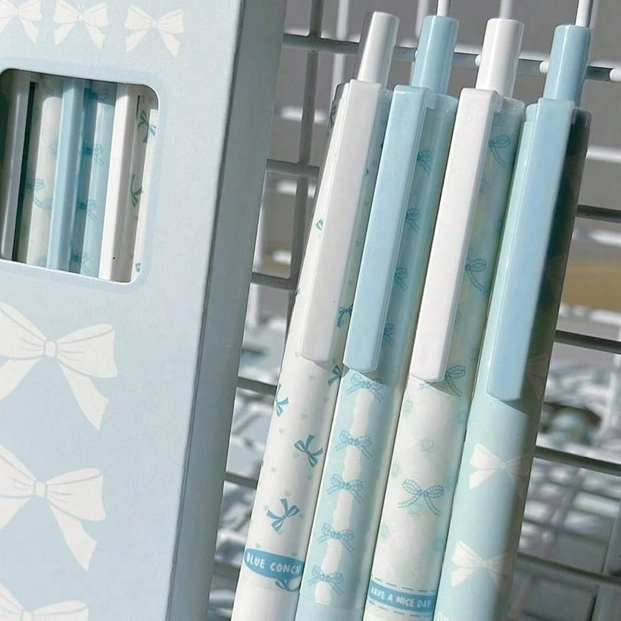 Bowknot Gel Pens Set - 4pcs Precision Tip with Fast-Drying Ink