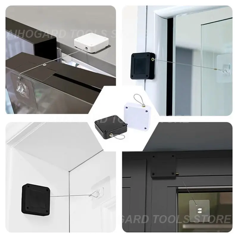 Door Closer Punch-free Automatic Door Closer Automatically Close 500/800/1000g Pull Door Closers For Wooden Sliding Glass Metal 1~5PCS