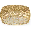 Modern Solid Aluminum Round Coffee Table with Intricate Design, Mesh Round Coffee Table Cocktail Table Creative Center Table for 3