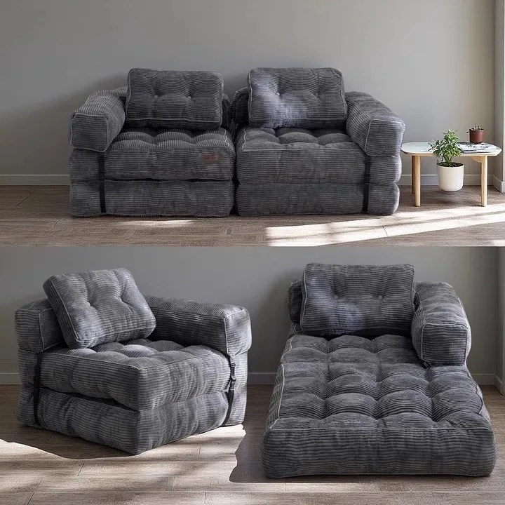 Modern Living Room Compressed Vacuum Lazy Sofa Fabric Foldable