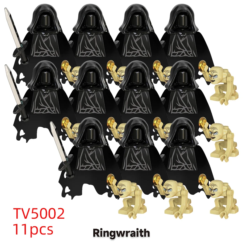 11pcs 중세 엘프 Rohan 군인 가드 육군 Lotr 액션 인형 미니 빌딩 블록 조립 빌딩 블록 MOC 어린이 선물