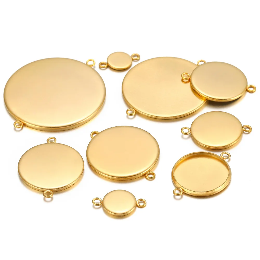 Stainless Steel Cabochon Cameo Base Settings 6 8 10 12 14 16 18 20 25 30mm Necklace Bracelet Pendant Tray For Diy Jewelry Making