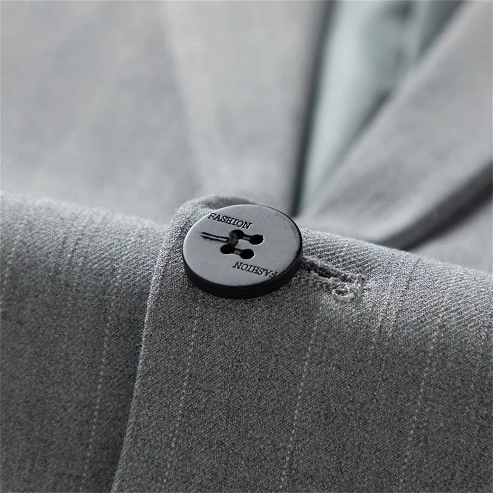 Elegant Male Suit 2023 New in Men's British Stripes Jacket Pants Vest Casual Formal Workwear Groom Wedding Suit Social Tuxedo