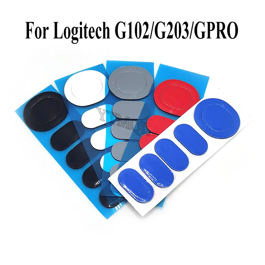 100Set Piedini Per Mouse Pattini Per Logitech G102/G203/Gpro Mouse Bianco Nero Connettore Di Ricambio Adesivo Antiscivolo