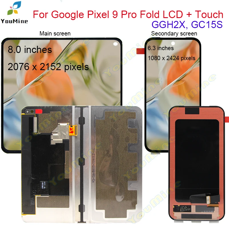 For Google Pixel 9 Pro Fold Main LCD GGH2X, GC15S Touch Panel
