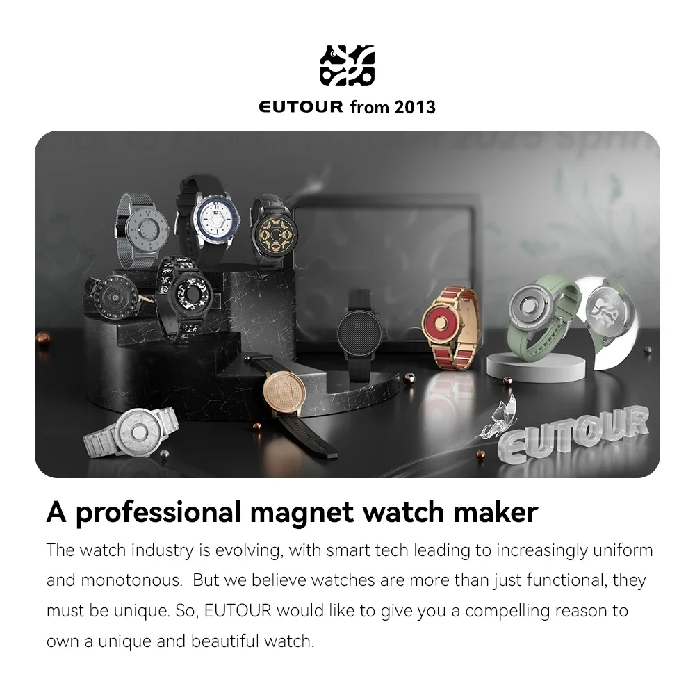 EUTOUR-Men's Solid Wood Magnetic Watch Luxury Sports Quartz Waterproof Watch Original Fashion Business Casual Watch 6