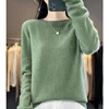 Autumn Winter 100% Merino Wool Sweater Women First Line Seamless Half-high Collar Pullover Basis Casual Cashmere Knit Solid Tops 2