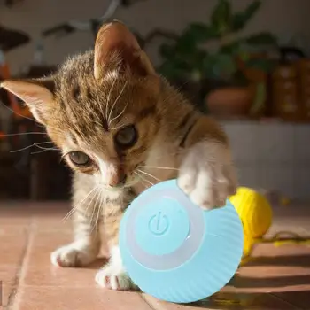 Rechargeable Cat Ball Toy Interactive Cat Toys Ball USB Rechargeable Motion Spinning Ball For Indoor Cats Stiulate Hunting 2
