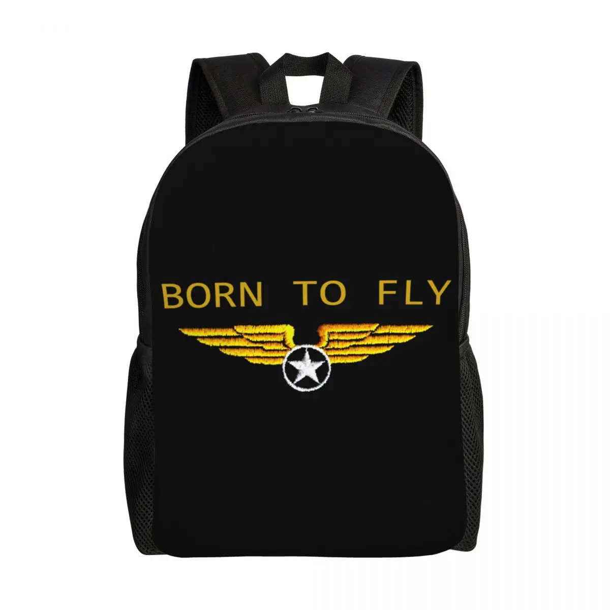 

Born To Fly Flight Pilot Travel Backpack Women Men School Computer Bookbag Flying Aviation Aviator College Student Daypack Bags