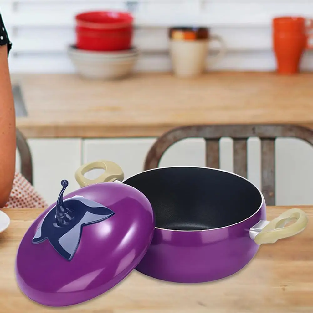 Description Picture 3 of item1pcs Non-stick Soup Pot Aluminum Eggplant Tomato Apples Pear Avocado Dessert Saucepan Frying Pan Multi-Use Kitchen Supplies