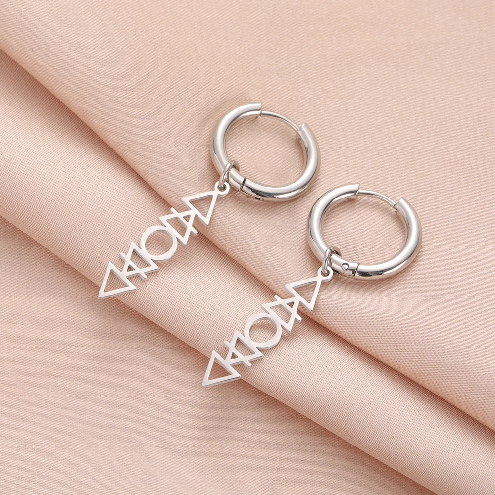 Dawapara Element Symbole Tropfen Ohrringe Planetär Feuer Erde Wasser Luft Symbole Alchemistischer Charme Edelstahl Schmuck – Detail 16