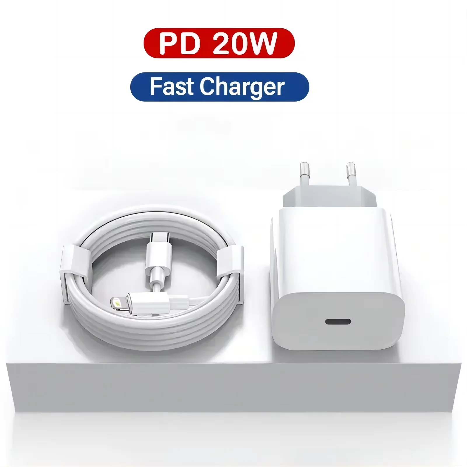 รูปสินค้า สายชาร์จ PD 20W พร้อมปลั๊ก EU สำหรับ iPhone & iPad